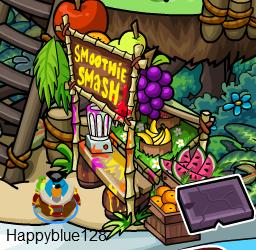 The new Club Penguin game, Smoothie Smash got added to the Dock, Forest and Cove today – not just the Coffee Shop!