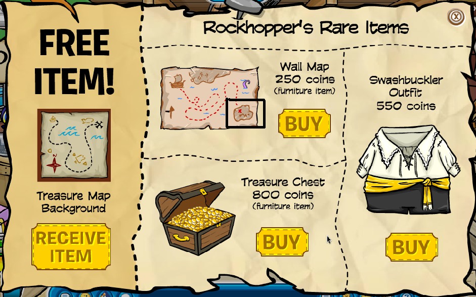 Rare item. Rockhopper outfit. Swashbucklers карта. Treasure Cheat.