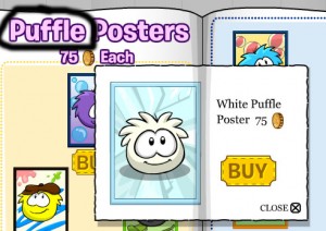 White Puffle Poster