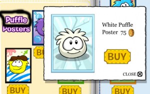 White Puffle Poster