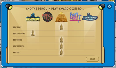 Penguin Play Awards Results